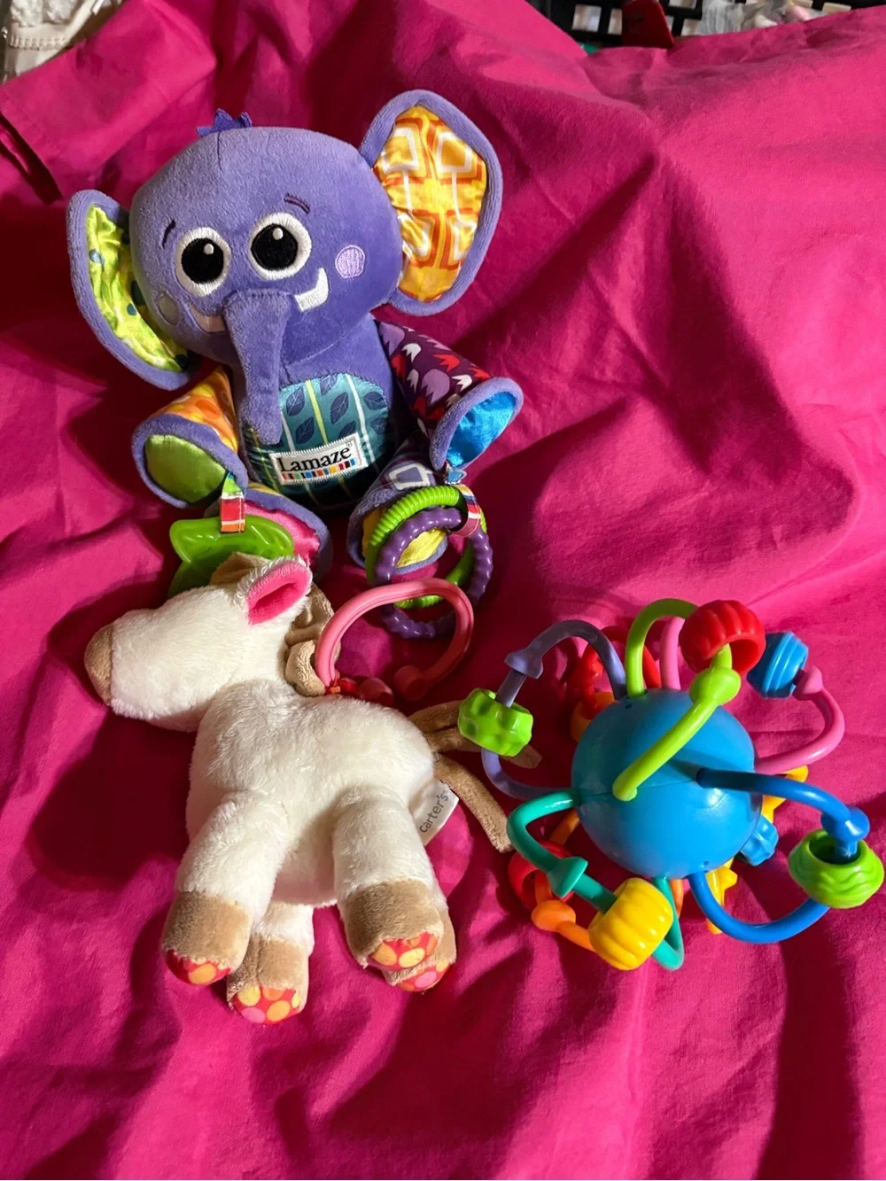 Rhondacote1116  Lamaze Purple Elephant Sensory Plush with Multicolor Rings and T